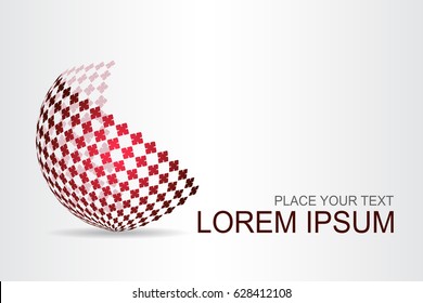 Logo stylized spherical surface with abstract shapes. This logo is suitable for global company, world technologies, media and publicity agencies 
