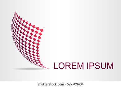 Logo stylized spherical surface with abstract shapes. This logo is suitable for global company, world technologies, media and publicity agencies 