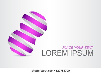 Logo stylized spherical surface with abstract shapes. This logo is suitable for global company, world technologies, media and publicity agencies 