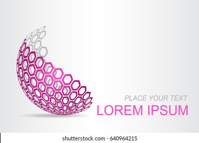 Logo stylized spherical surface with abstract shapes. This logo is suitable for global company, world technologies, media and publicity agencies 