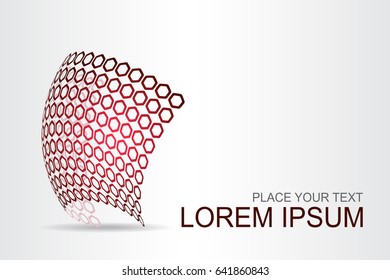 Logo stylized spherical surface with abstract shapes. This logo is suitable for global company, world technologies, media and publicity agencies 