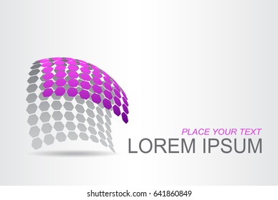 Logo stylized spherical surface with abstract shapes. This logo is suitable for global company, world technologies, media and publicity agencies 