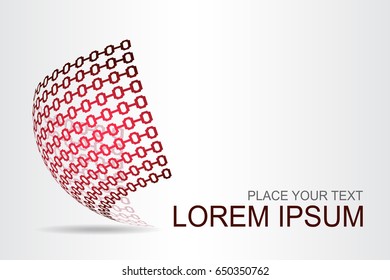 Logo stylized spherical surface with abstract shapes. This logo is suitable for global company, world technologies, media and publicity agencies 