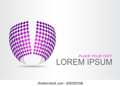 Logo stylized spherical surface with abstract shapes. This logo is suitable for global company, world technologies, media and publicity agencies 
