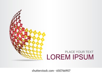 Logo stylized spherical surface with abstract shapes. This logo is suitable for global company, world technologies, media and publicity agencies 