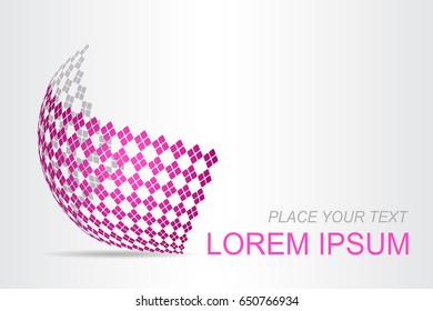 Logo stylized spherical surface with abstract shapes. This logo is suitable for global company, world technologies, media and publicity agencies 