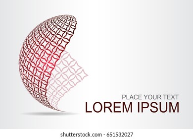 Logo stylized spherical surface with abstract shapes. This logo is suitable for global company, world technologies, media and publicity agencies 