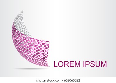 Logo stylized spherical surface with abstract shapes. This logo is suitable for global company, world technologies, media and publicity agencies 