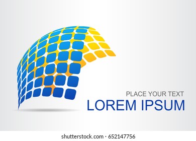 Logo stylized spherical surface with abstract shapes. This logo is suitable for global company, world technologies, media and publicity agencies 