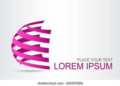 Logo stylized spherical surface with abstract shapes. This logo is suitable for global company, world technologies, media and publicity agencies 