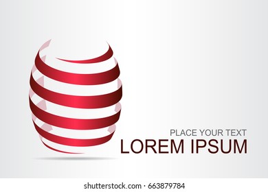 Logo stylized spherical surface with abstract shapes. This logo is suitable for global company, world technologies, media and publicity agencies 