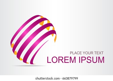 Logo stylized spherical surface with abstract shapes. This logo is suitable for global company, world technologies, media and publicity agencies 