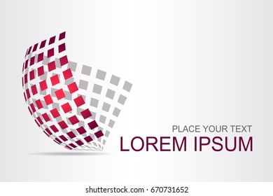 Logo stylized spherical surface with abstract shapes. This logo is suitable for global company, world technologies, media and publicity agencies 