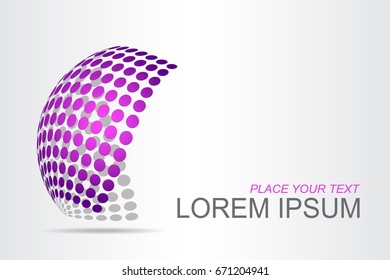 Logo stylized spherical surface with abstract shapes. This logo is suitable for global company, world technologies, media and publicity agencies 