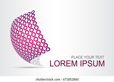 Logo stylized spherical surface with abstract shapes. This logo is suitable for global company, world technologies, media and publicity agencies 