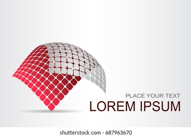 Logo stylized spherical surface with abstract shapes. This logo is suitable for global company, world technologies, media and publicity agencies 