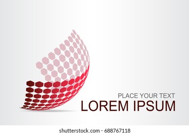 Logo stylized spherical surface with abstract shapes. This logo is suitable for global company, world technologies, media and publicity agencies 