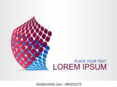 Logo stylized spherical surface with abstract shapes. This logo is suitable for global company, world technologies, media and publicity agencies 