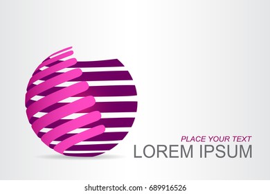 Logo stylized spherical surface with abstract shapes. This logo is suitable for global company, world technologies, media and publicity agencies 