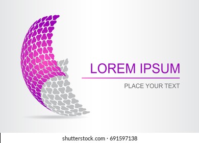 Logo stylized spherical surface with abstract shapes. This logo is suitable for global company, world technologies, media and publicity agencies 