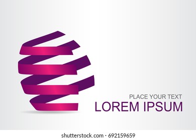 Logo stylized spherical surface with abstract shapes. This logo is suitable for global company, world technologies, media and publicity agencies 