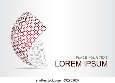 Logo stylized spherical surface with abstract shapes. This logo is suitable for global company, world technologies, media and publicity agencies 