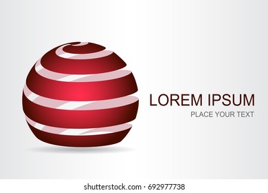 Logo stylized spherical surface with abstract shapes. This logo is suitable for global company, world technologies, media and publicity agencies 