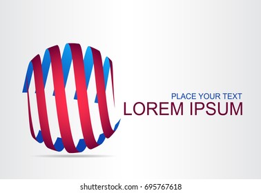 Logo stylized spherical surface with abstract shapes. This logo is suitable for global company, world technologies, media and publicity agencies 