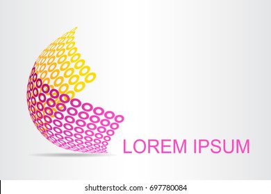 Logo stylized spherical surface with abstract shapes. This logo is suitable for global company, world technologies, media and publicity agencies 