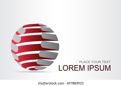 Logo stylized spherical surface with abstract shapes. This logo is suitable for global company, world technologies, media and publicity agencies 