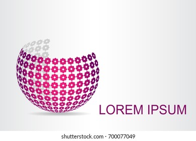 Logo stylized spherical surface with abstract shapes. This logo is suitable for global company, world technologies, media and publicity agencies 