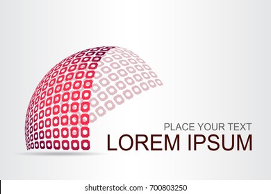 Logo stylized spherical surface with abstract shapes. This logo is suitable for global company, world technologies, media and publicity agencies 