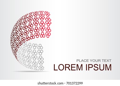 Logo stylized spherical surface with abstract shapes. This logo is suitable for global company, world technologies, media and publicity agencies 