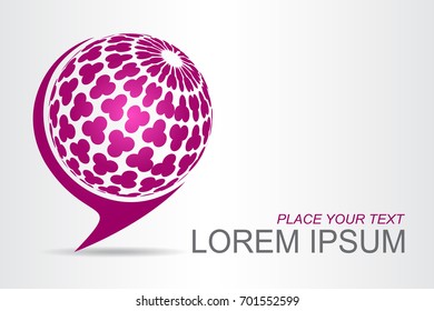Logo stylized spherical surface with abstract shapes. This logo is suitable for global company, world technologies, media and publicity agencies 