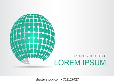 Logo stylized spherical surface with abstract shapes. This logo is suitable for global company, world technologies, media and publicity agencies 