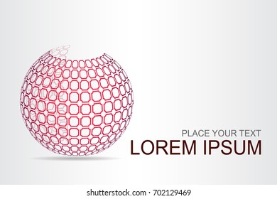 Logo stylized spherical surface with abstract shapes. This logo is suitable for global company, world technologies, media and publicity agencies 