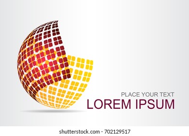 Logo stylized spherical surface with abstract shapes. This logo is suitable for global company, world technologies, media and publicity agencies 
