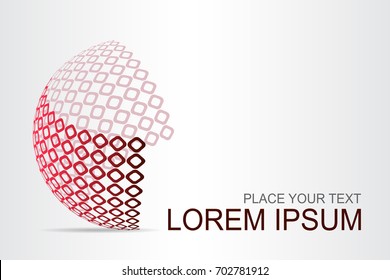 Logo stylized spherical surface with abstract shapes. This logo is suitable for global company, world technologies, media and publicity agencies 