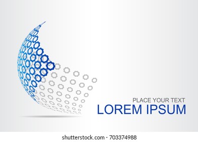 Logo stylized spherical surface with abstract shapes. This logo is suitable for global company, world technologies, media and publicity agencies 