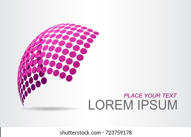 Logo stylized spherical surface with abstract shapes. This logo is suitable for global company, world technologies, media and publicity agencies 