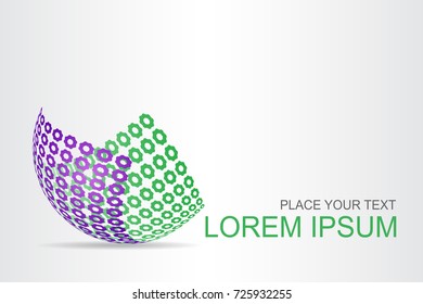 Logo stylized spherical surface with abstract shapes. This logo is suitable for global company, world technologies, media and publicity agencies 