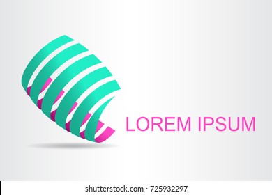 Logo stylized spherical surface with abstract shapes. This logo is suitable for global company, world technologies, media and publicity agencies 
