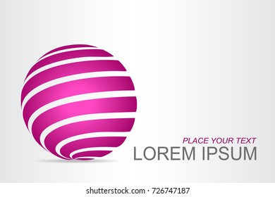 Logo stylized spherical surface with abstract shapes. This logo is suitable for global company, world technologies, media and publicity agencies 