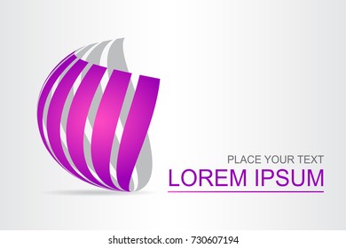 Logo stylized spherical surface with abstract shapes. This logo is suitable for global company, world technologies, media and publicity agencies 