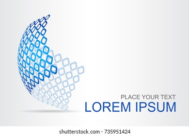 Logo stylized spherical surface with abstract shapes. This logo is suitable for global company, world technologies, media and publicity agencies 
