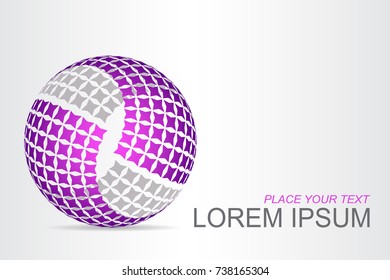 Logo stylized spherical surface with abstract shapes. This logo is suitable for global company, world technologies, media and publicity agencies 