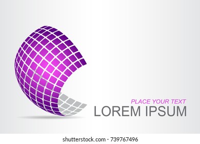 Logo stylized spherical surface with abstract shapes. This logo is suitable for global company, world technologies, media and publicity agencies 
