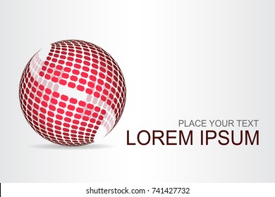 Logo stylized spherical surface with abstract shapes. This logo is suitable for global company, world technologies, media and publicity agencies 