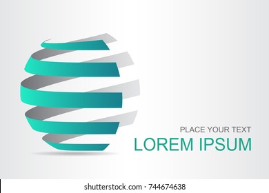 Logo stylized spherical surface with abstract shapes. This logo is suitable for global company, world technologies, media and publicity agencies 