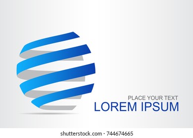 Logo stylized spherical surface with abstract shapes. This logo is suitable for global company, world technologies, media and publicity agencies 